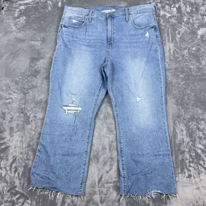 Gap Jeans Womens Size 35/20 R Blue Kick Fit High Rise Distressed Raw Hem